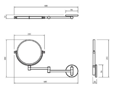 MILLER CLASSIC MATT BLACK BATHROOM REVERSIBLE 3x MAGNIFYING ROUND WALL MOUNTED SWIVEL MIRROR, 8781B MILLER CLASSIC MATT BLACK BATHROOM REVERSIBLE 3x MAGNIFYING ROUND WALL MOUNTED SWIVEL MIRROR, 8781B